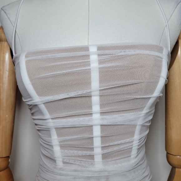 Nookie x REVOLVE Mecca Midi Dress Size XSStunning Bridal White + Nude Mesh - Picture 4 of 14